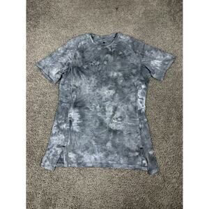 Lululemon Always Agile Shirt Mens M Short Sleeve Diamond Dye White Asphalt Grey